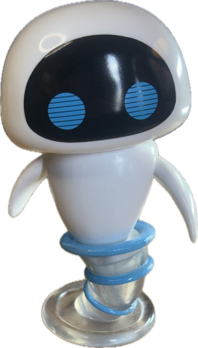 Disney Pixar WALL-E EVE Robot Figure Collectible White Blue Clear Base